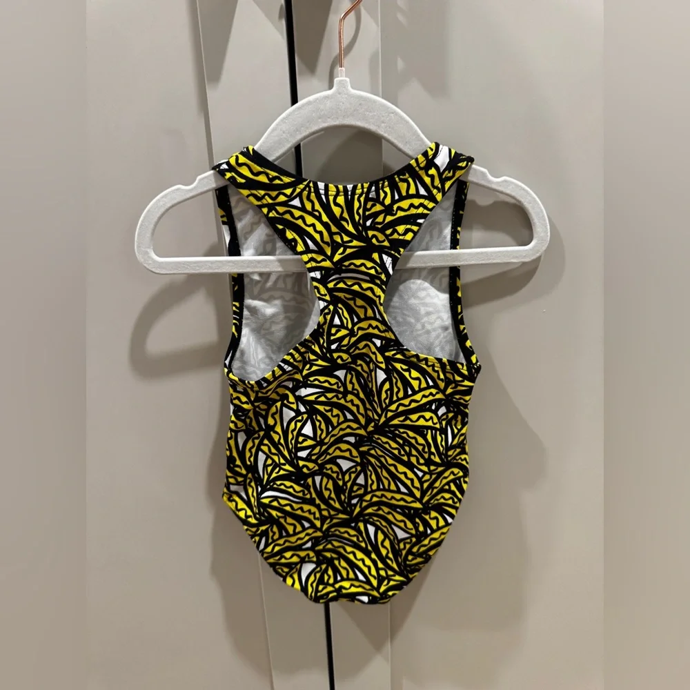 Stella McCartney Kids Yellow & Black Patterned One-Piece Swimsuit